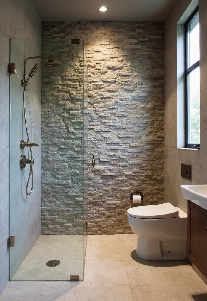 27 Shower Bathroom Design Inspirations That Feel Spa-Like - 8. Textured Walls for Depth