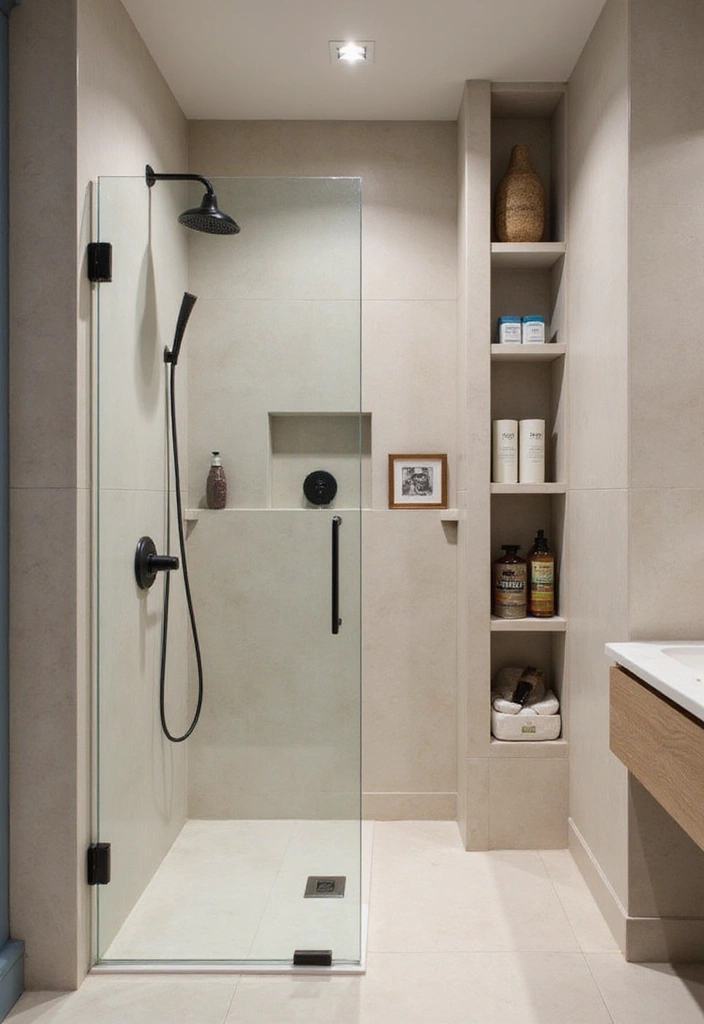 27 Shower Bathroom Design Inspirations That Feel Spa-Like - 9. Shower Nooks for Storage