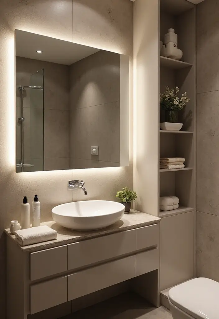 27 Small 3 Piece Bathroom Ideas That Save Space - 12. Smart Mirrors with Storage
