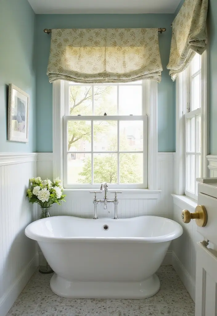 27 Small 3 Piece Bathroom Ideas That Save Space - 13. Stylish Window Treatments