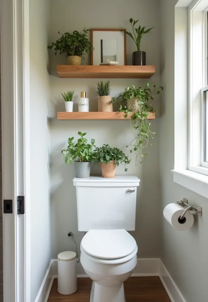 27 Small 3 Piece Bathroom Ideas That Save Space - 15. Floating Shelves for Decor and Function