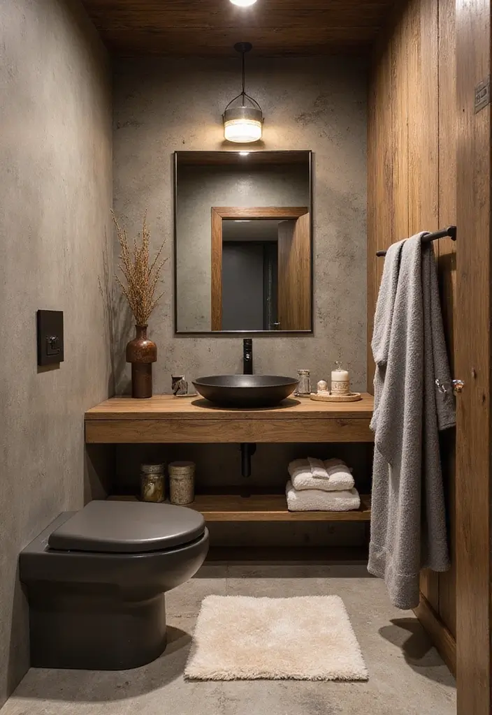 27 Small 3 Piece Bathroom Ideas That Save Space - 17. Layered Textures