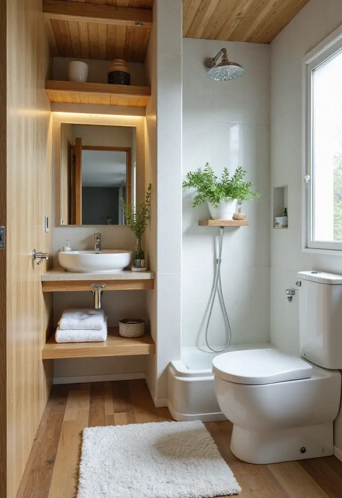 27 Small 3 Piece Bathroom Ideas That Save Space - 26. Eco-friendly Materials