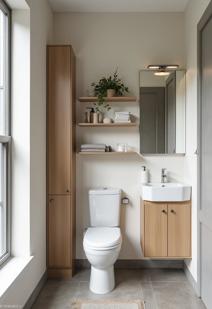 27 Small 3 Piece Bathroom Ideas That Save Space - 4. Vertical Storage Solutions