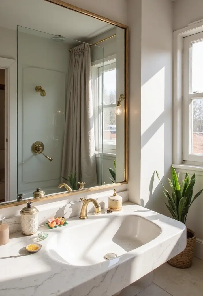 27 Small Bathroom Mirror Ideas That Reflect More Light - 10. Large Frameless Mirrors