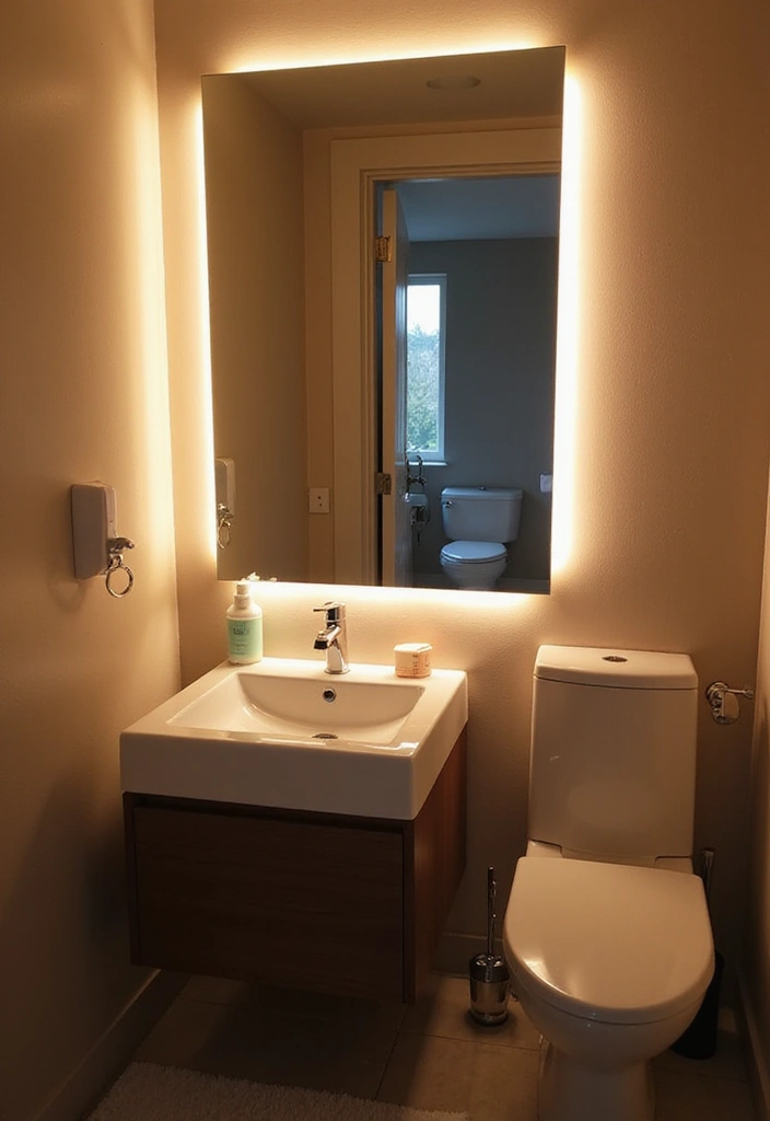 27 Small Bathroom Mirror Ideas That Reflect More Light - 13. LED Backlit Mirrors