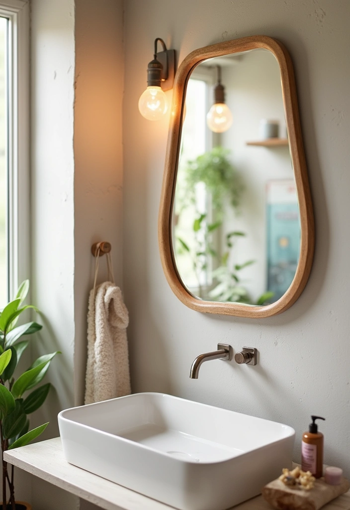 27 Small Bathroom Mirror Ideas That Reflect More Light - 19. Creative Shapes Mirrors