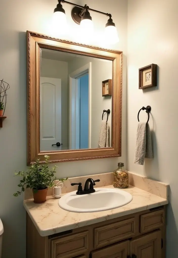 27 Small Bathroom Mirror Ideas That Reflect More Light - 22. DIY Upcycled Mirrors