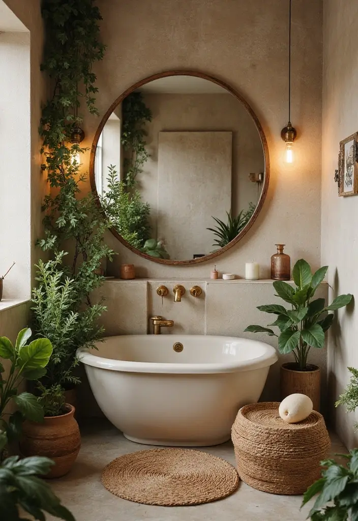 27 Small Bathroom Mirror Ideas That Reflect More Light - 23. Earthy Tone Mirrors