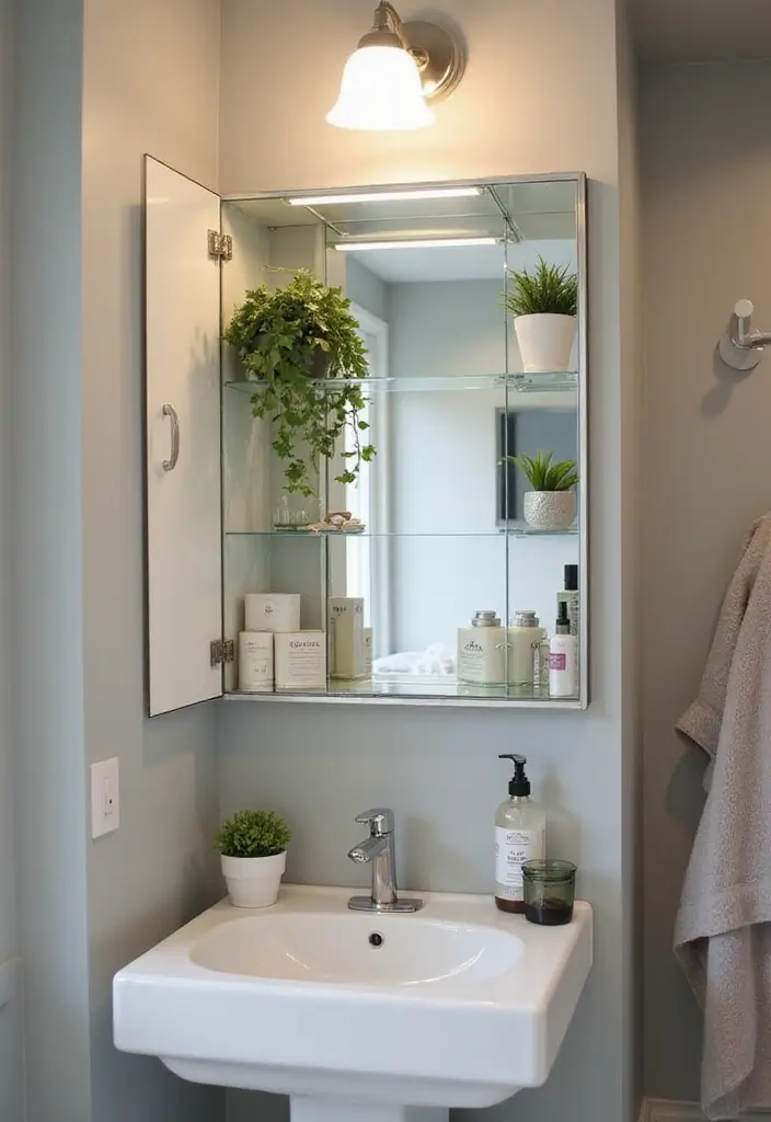 27 Small Bathroom Mirror Ideas That Reflect More Light - 3. Mirrored Medicine Cabinets