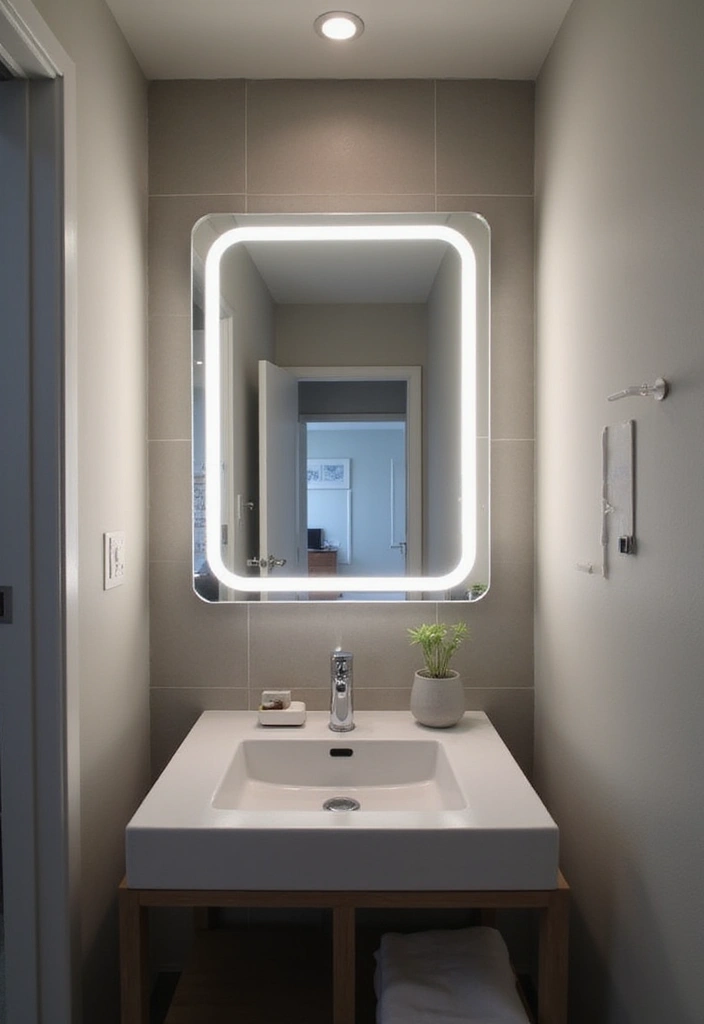 27 Small Bathroom Mirror Ideas That Reflect More Light - 9. Sleek Floating Mirrors