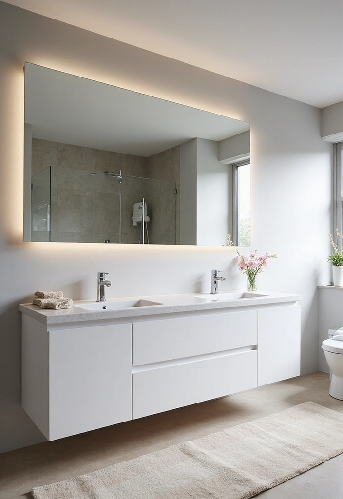 27 Small Scandinavian Bathroom Ideas That Feel Calm and Bright - 12. Minimalist Mirrors