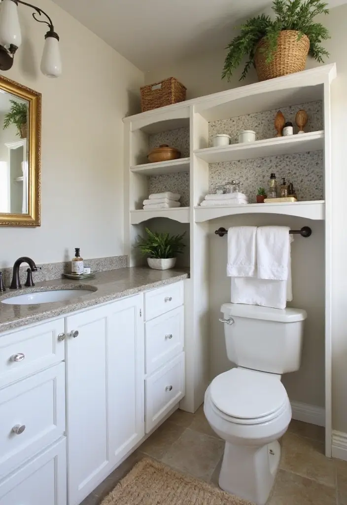 27 Small Scandinavian Bathroom Ideas That Feel Calm and Bright - 20. Custom Shelving