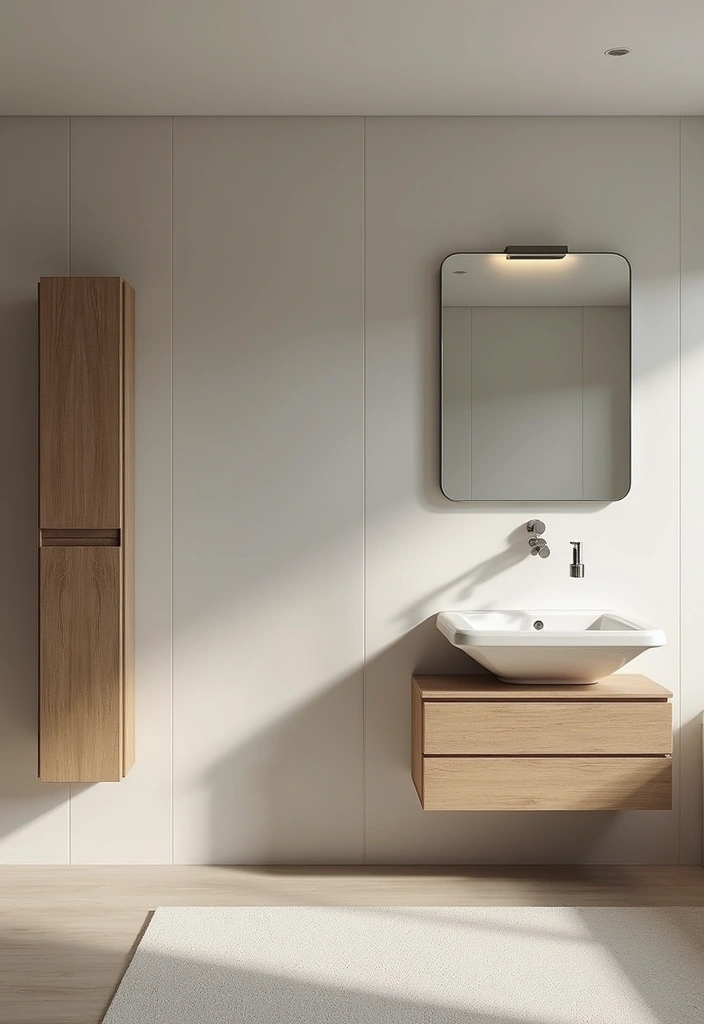 27 Small Scandinavian Bathroom Ideas That Feel Calm and Bright - 25. Multi-functional Furniture