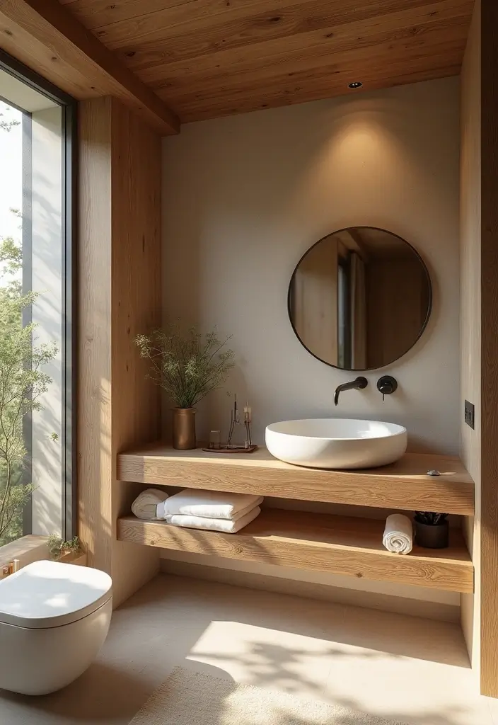 27 Small Scandinavian Bathroom Ideas That Feel Calm and Bright - 4. Use of Natural Materials