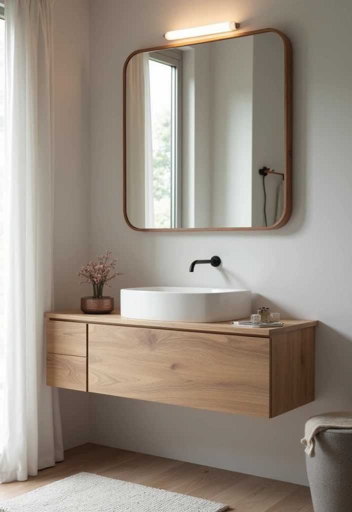 27 Small Scandinavian Bathroom Ideas That Feel Calm and Bright - 8. Floating Vanities