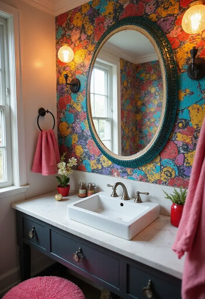 27 Unique Bathroom Mirrors That Make a Statement - 18. Artistic Fragment Mirror