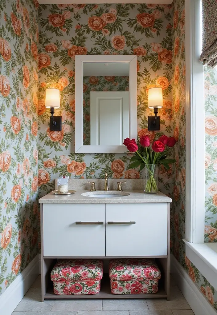 28 Bathroom Cabinet Decor Ideas That Feel Elegant - 22. Bold Patterns
