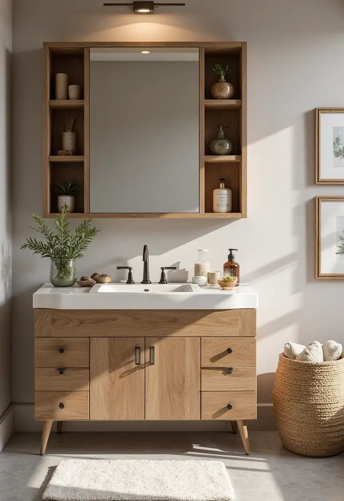 28 Bathroom Cabinet Decor Ideas That Feel Elegant - 8. Natural Elements