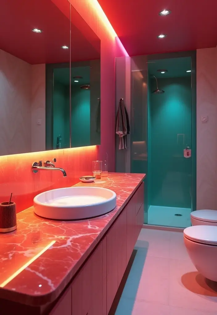 28 Bathroom Countertop Ideas That Add Character - 14. Glossy Acrylic Finishes