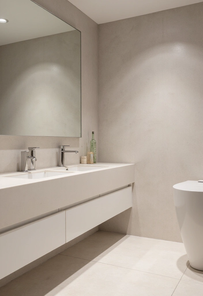 28 Bathroom Countertop Ideas That Add Character - 17. Minimalist Corian Countertops