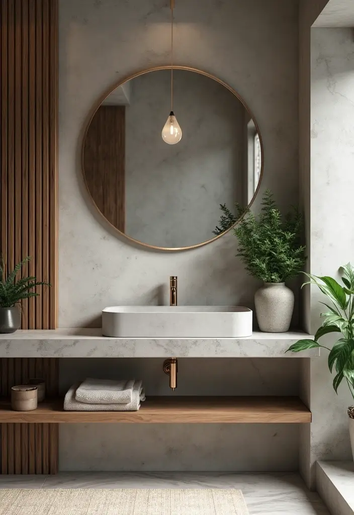 28 Bathroom Countertop Ideas That Add Character - 2. Sleek Concrete Surfaces