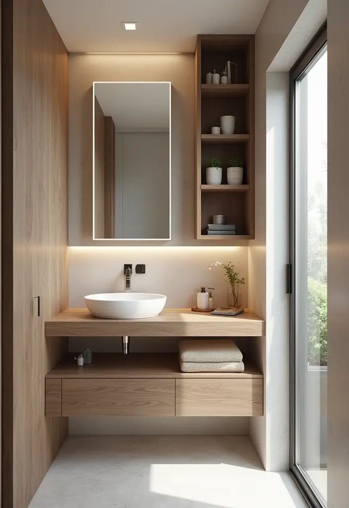 28 Bathroom Countertop Ideas That Add Character - 26. Space-Saving Solutions