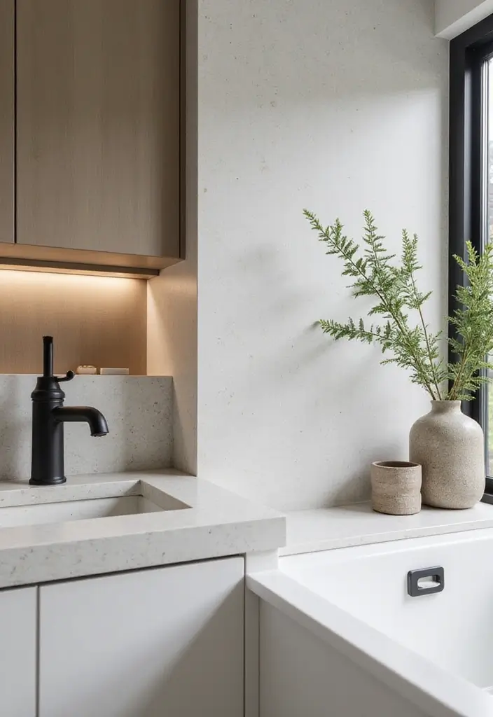 28 Bathroom Countertop Ideas That Add Character - 3. Eco-Friendly Quartz