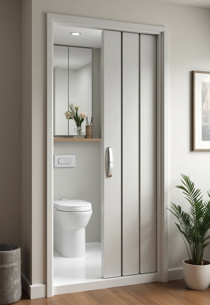 28 Bathroom Door Ideas That Fit Every Style - 19. Simple Accordion Door