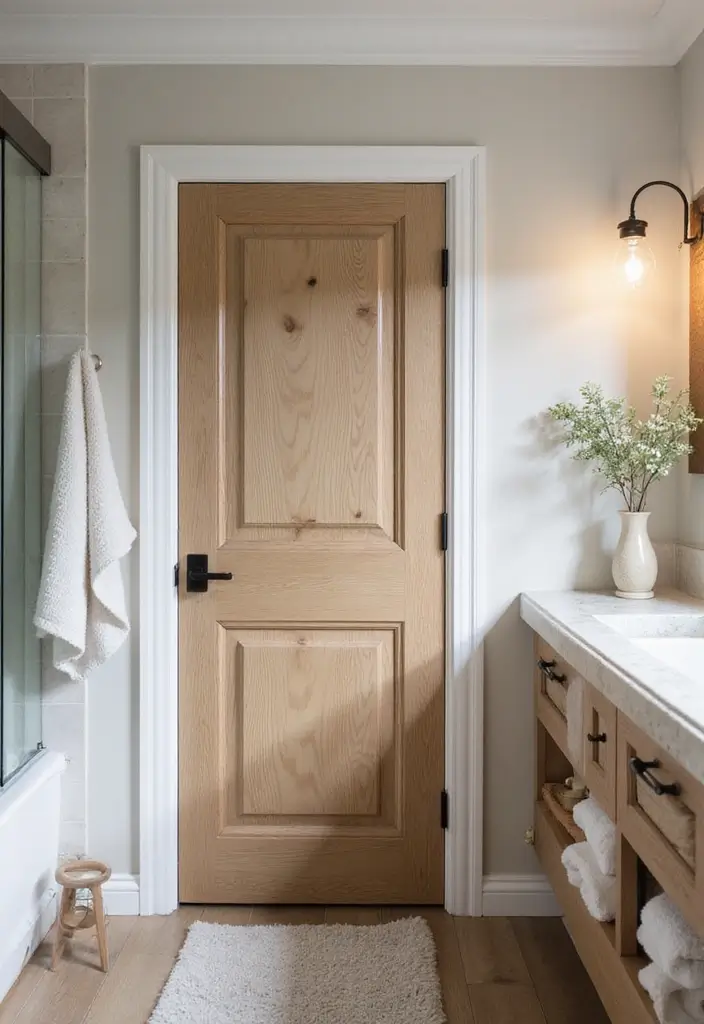 28 Bathroom Door Ideas That Fit Every Style - 24. Scandinavian Style Door