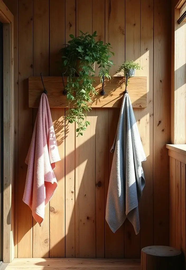 28 Bathroom Hooks Ideas That Keep Things Organized - 1. Reclaimed Wood Hooks