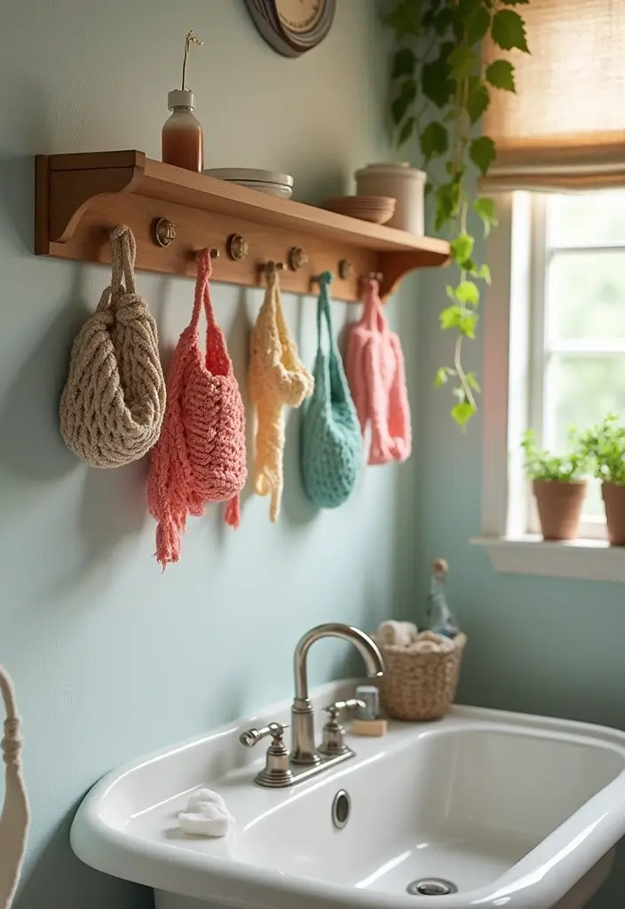 28 Bathroom Hooks Ideas That Keep Things Organized - 11. Crochet Hooks