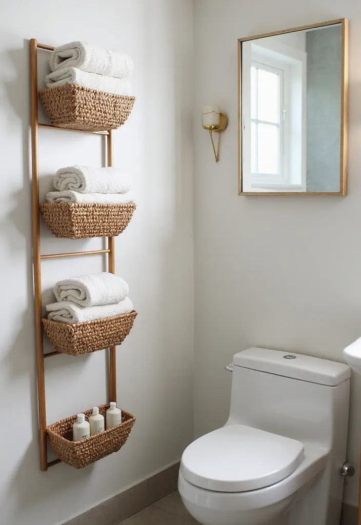 28 Bathroom Hooks Ideas That Keep Things Organized - 14. Wall-Mounted Baskets