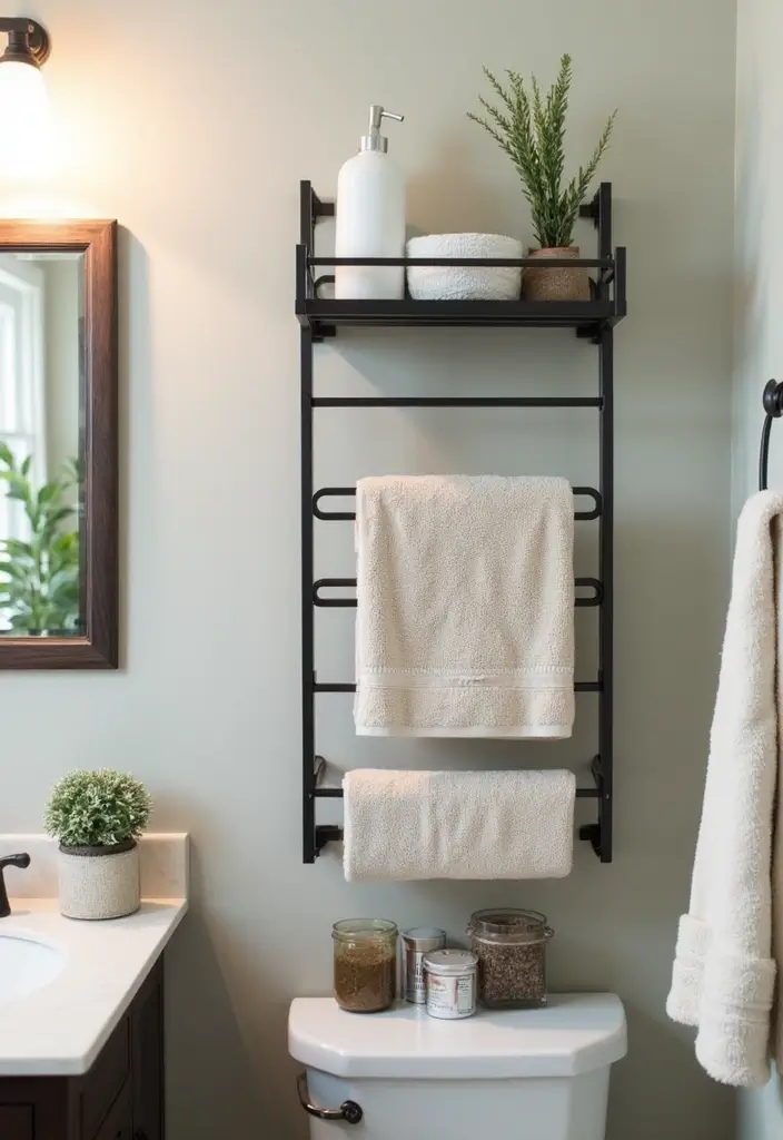 28 Bathroom Hooks Ideas That Keep Things Organized - 17. Multi-Hook Racks