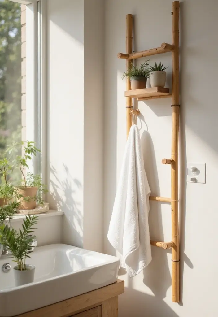 28 Bathroom Hooks Ideas That Keep Things Organized - 2. Bamboo Hooks