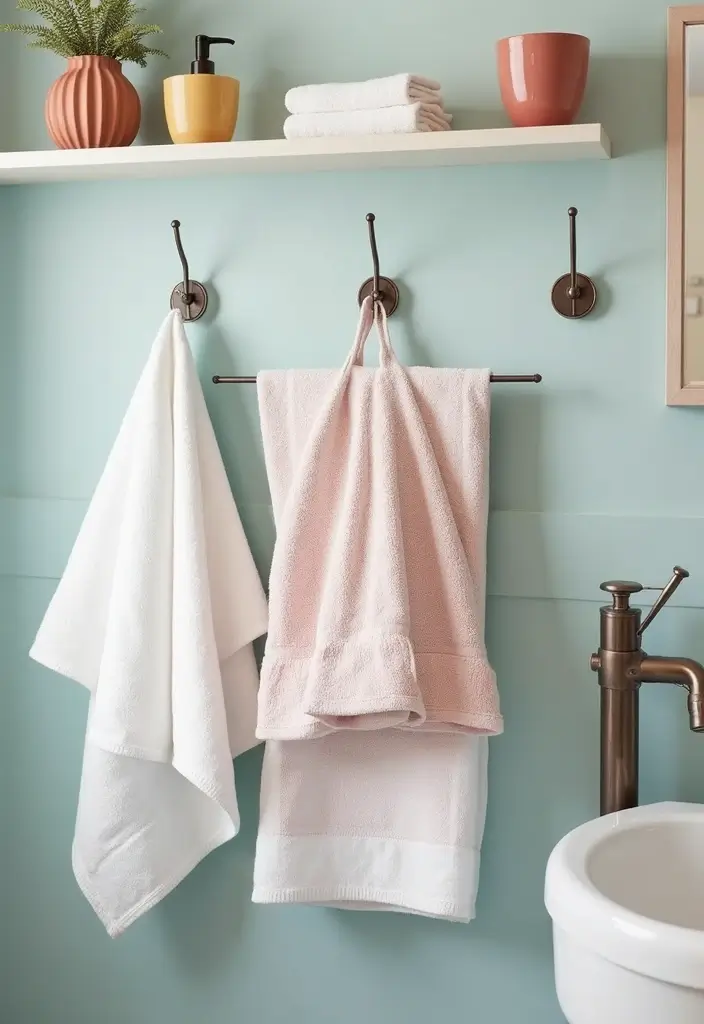 28 Bathroom Hooks Ideas That Keep Things Organized - 6. Metal Wire Hooks