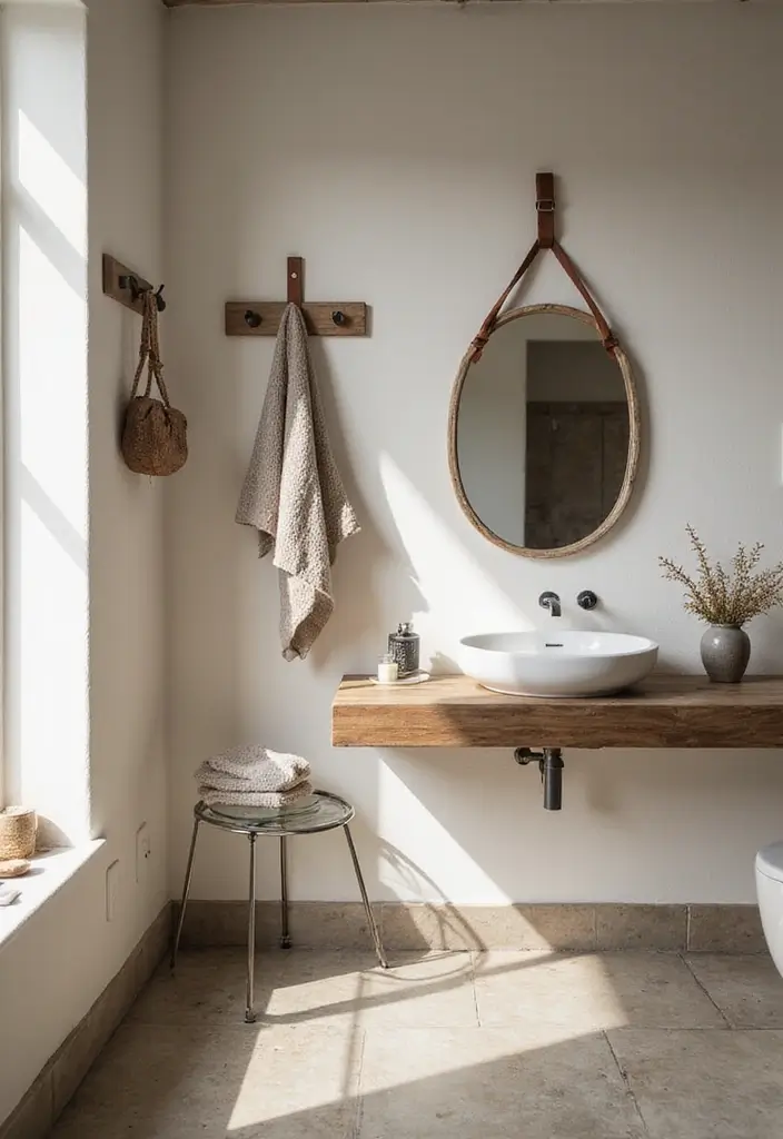 28 Bathroom Hooks Ideas That Keep Things Organized - 8. Leather Straps