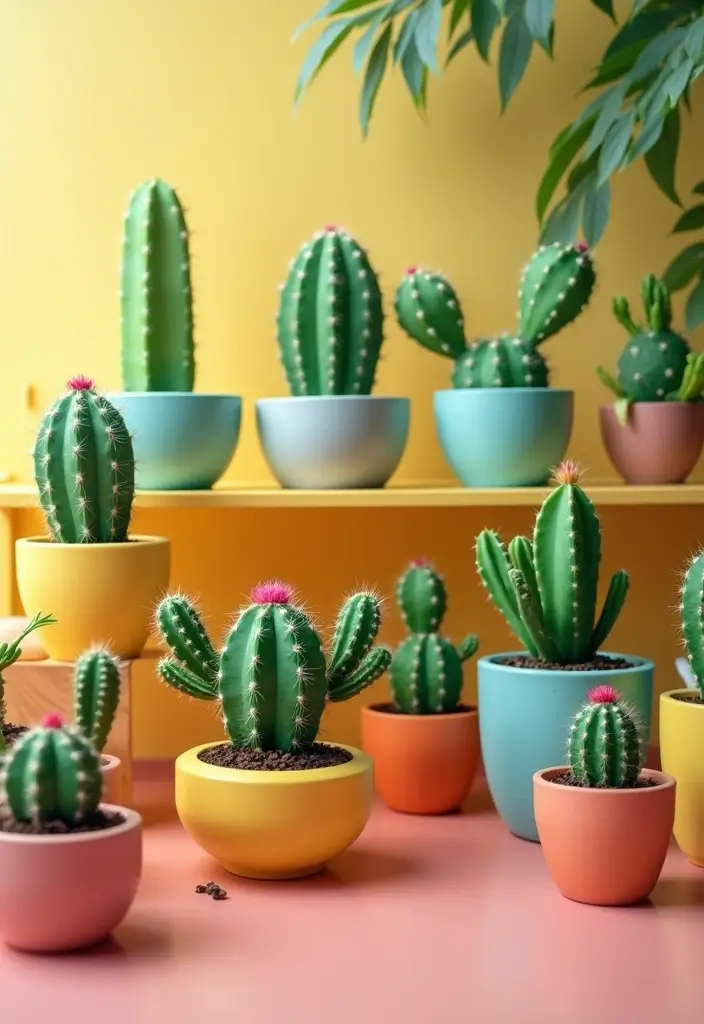 28 Bathroom Ideas With Plants That Purify and Decorate - 11. Cacti for a Touch of Quirk
