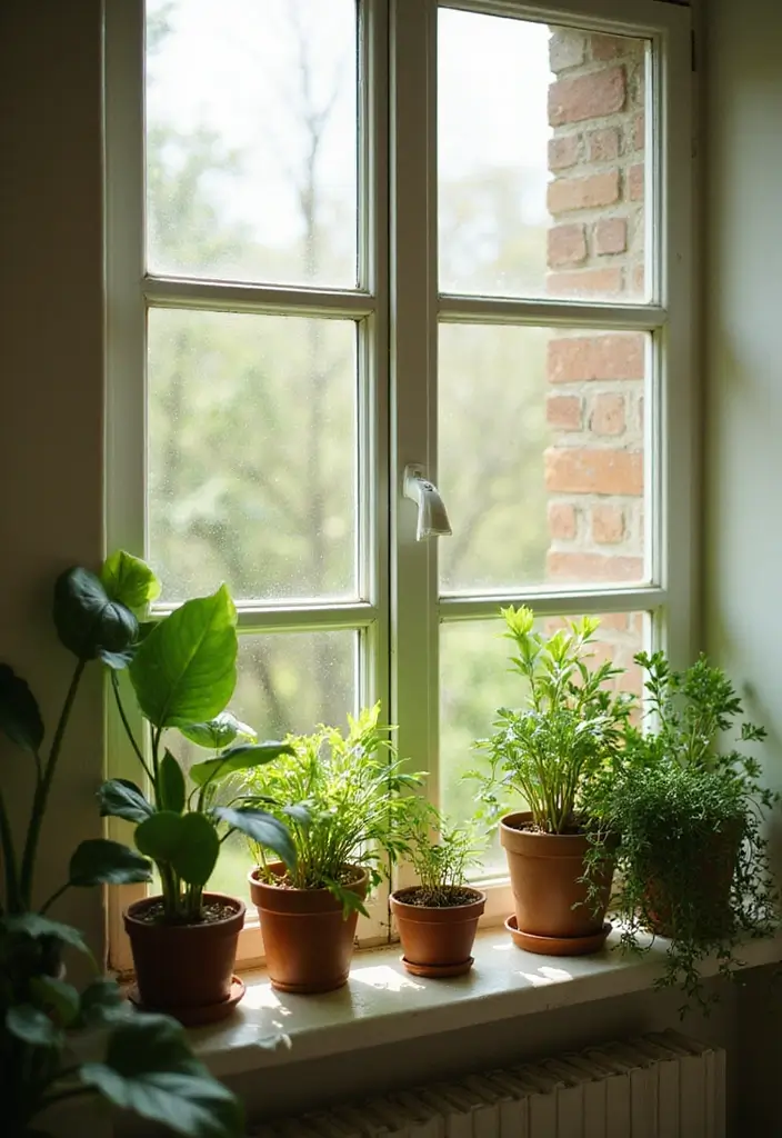 28 Bathroom Ideas With Plants That Purify and Decorate - 15. Window Ledge Plants