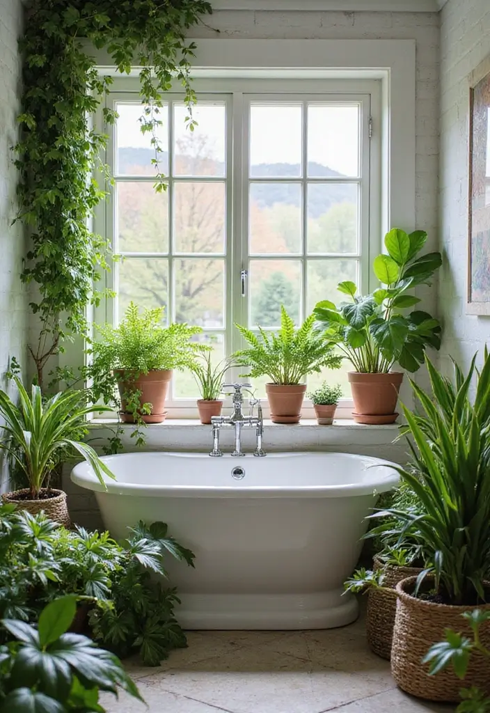 28 Bathroom Ideas With Plants That Purify and Decorate - 19. Seasonal Plant Rotations