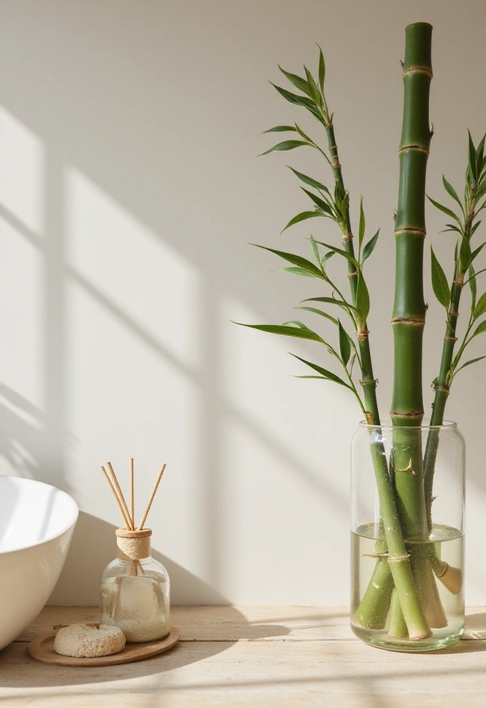 28 Bathroom Ideas With Plants That Purify and Decorate - 5. Bamboo for Zen Vibes