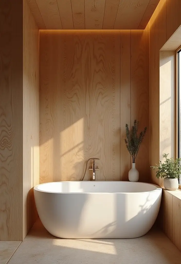 28 Bathroom Wall Ideas That Transform the Look - 15. Plywood Panels