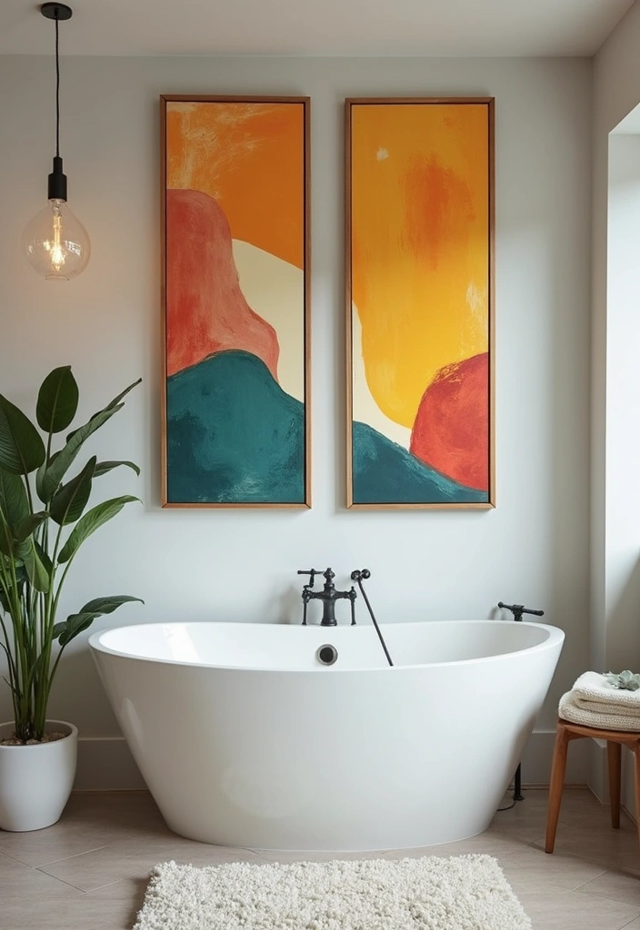 28 Bathroom Wall Ideas That Transform the Look - 18. Canvas Art