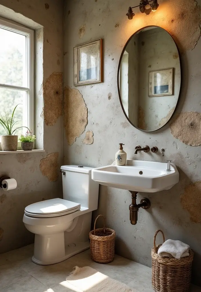 28 Bathroom Wall Ideas That Transform the Look - 23. Mixed Media Collage