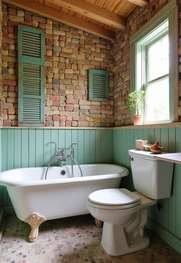 28 Bathroom Wall Ideas That Transform the Look - 7. Upcycled Materials