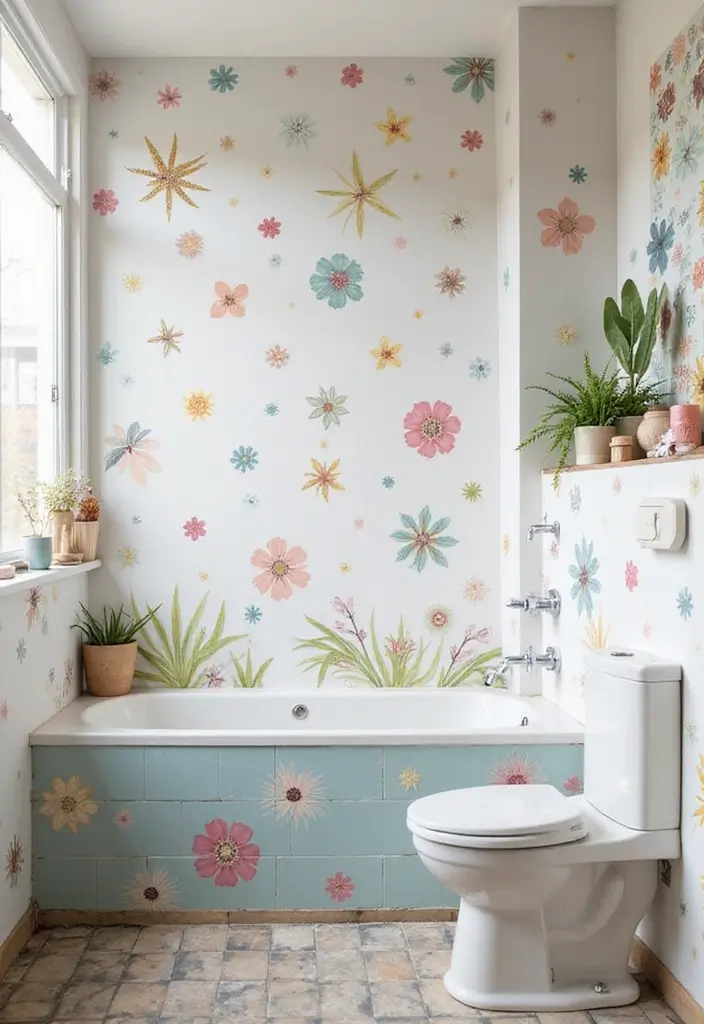 28 Bathroom Wall Ideas That Transform the Look - 8. Wall Stickers and Decals