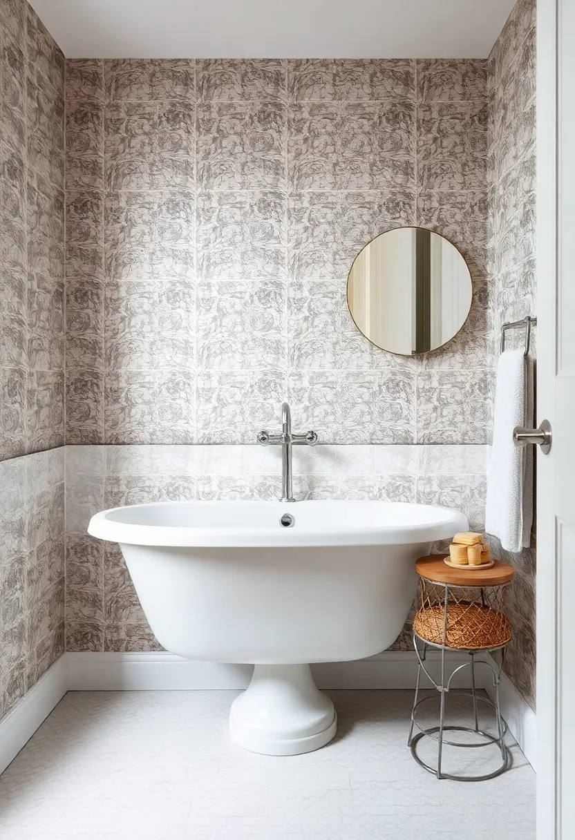 28 Bathroom Wall Ideas That Transform the Look - 9. Textured Wallpaper