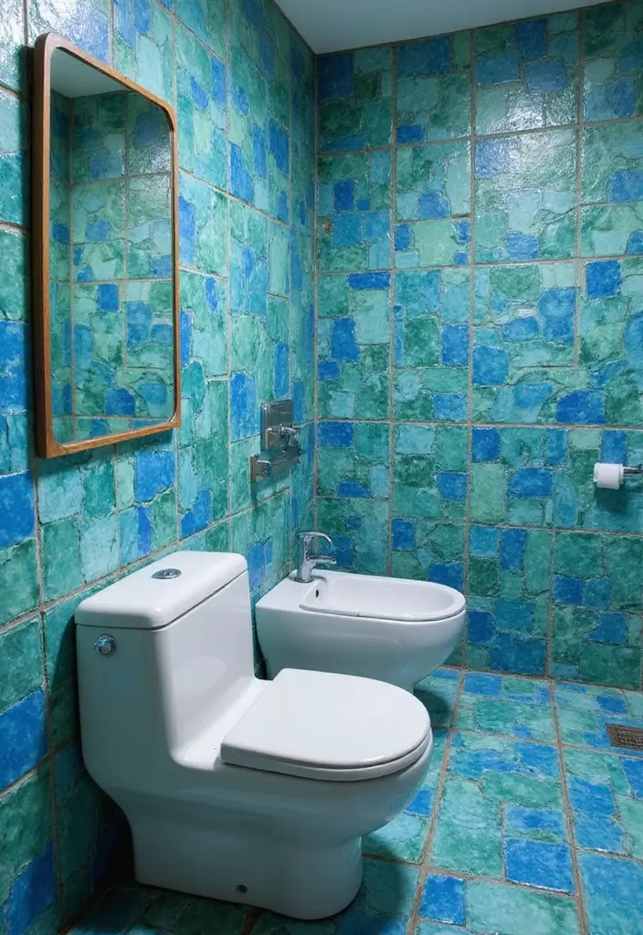 28 Bathroom With Tiles Designs That Look Modern - 1. Recycled Glass Tiles