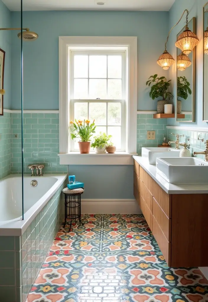 28 Bathroom With Tiles Designs That Look Modern - 10. Patterned Tiles