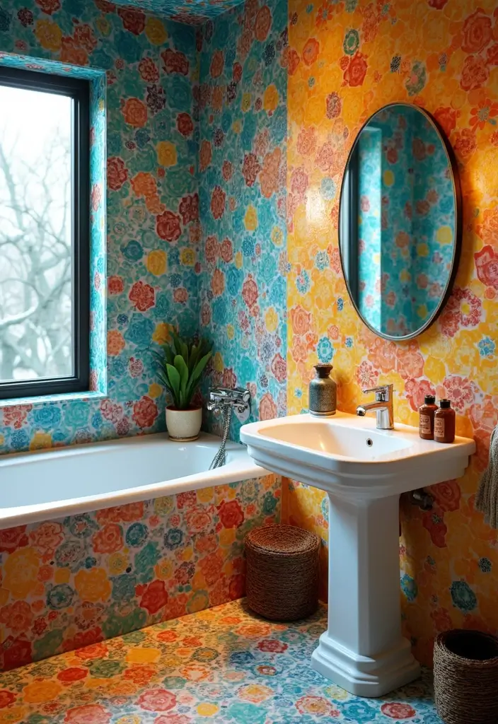 28 Bathroom With Tiles Designs That Look Modern - 12. Colorful Mosaic Tiles